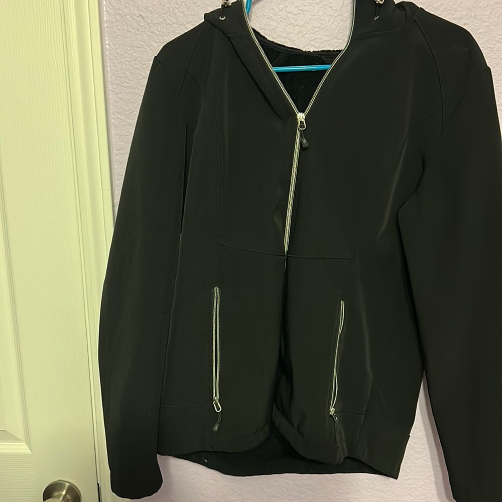 Black, waterproof winter jacket